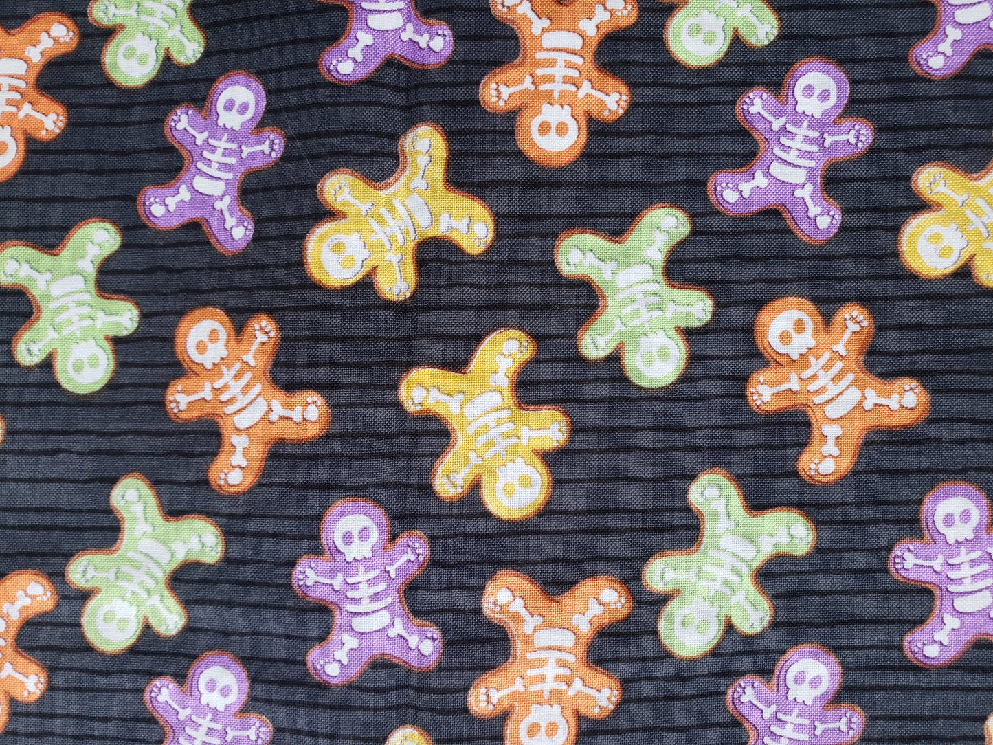 Skeleton Cookies Colorful Halloween Fall Autumn Harvest Clip on Dog Bandana With Buckle Pet Cat Bandanna Handmade to Order