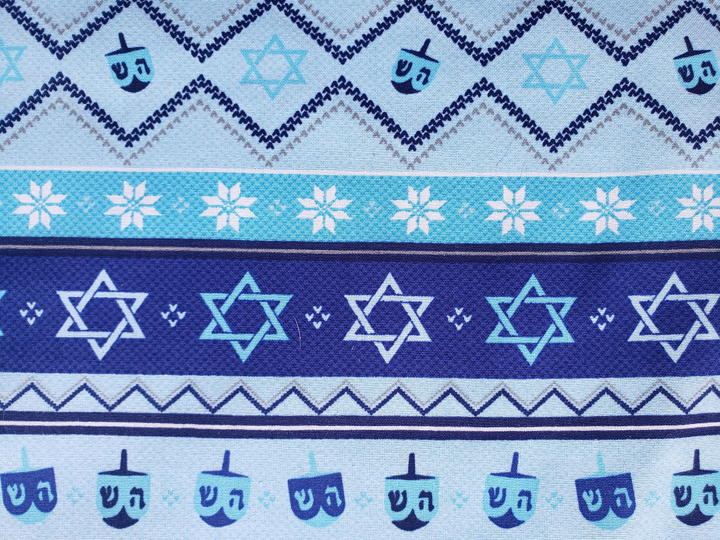 Clip on Dog Bandana With Buckle Pet Cat Bandanna Scarf Hanukkah Chanukkah Blue Star of David Dreidil Snowflake Sweater Print Winter Holiday Handmade to Order