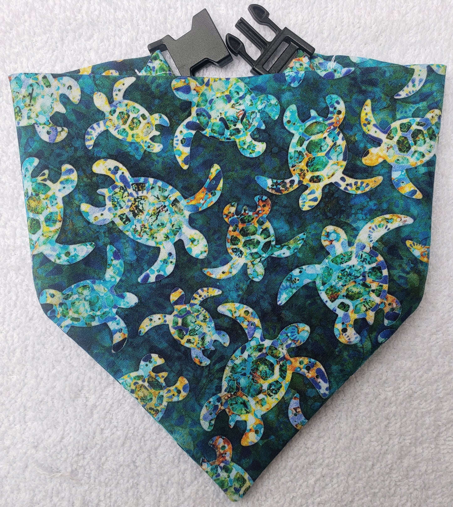 Clip on Dog Bandana With Buckle Pet Cat Bandanna Scarf Sea Turtle Sailing Ocean Beach Handmade to Order
