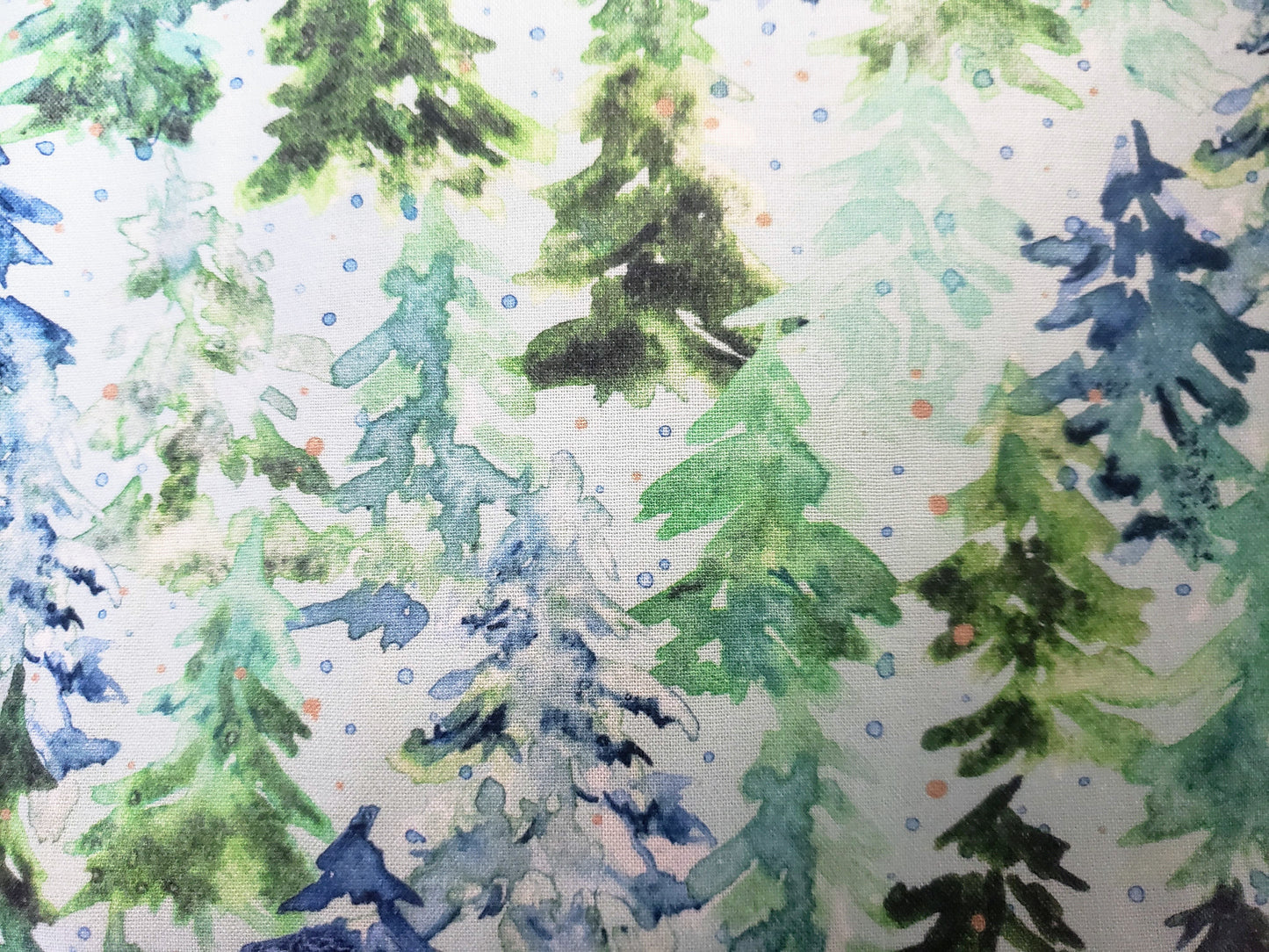 Clip on Dog Bandana With Buckle Pet Cat Bandanna Scarf Green Blue Winter Christmas Trees Forest Holiday Snowfall Handmade to Order