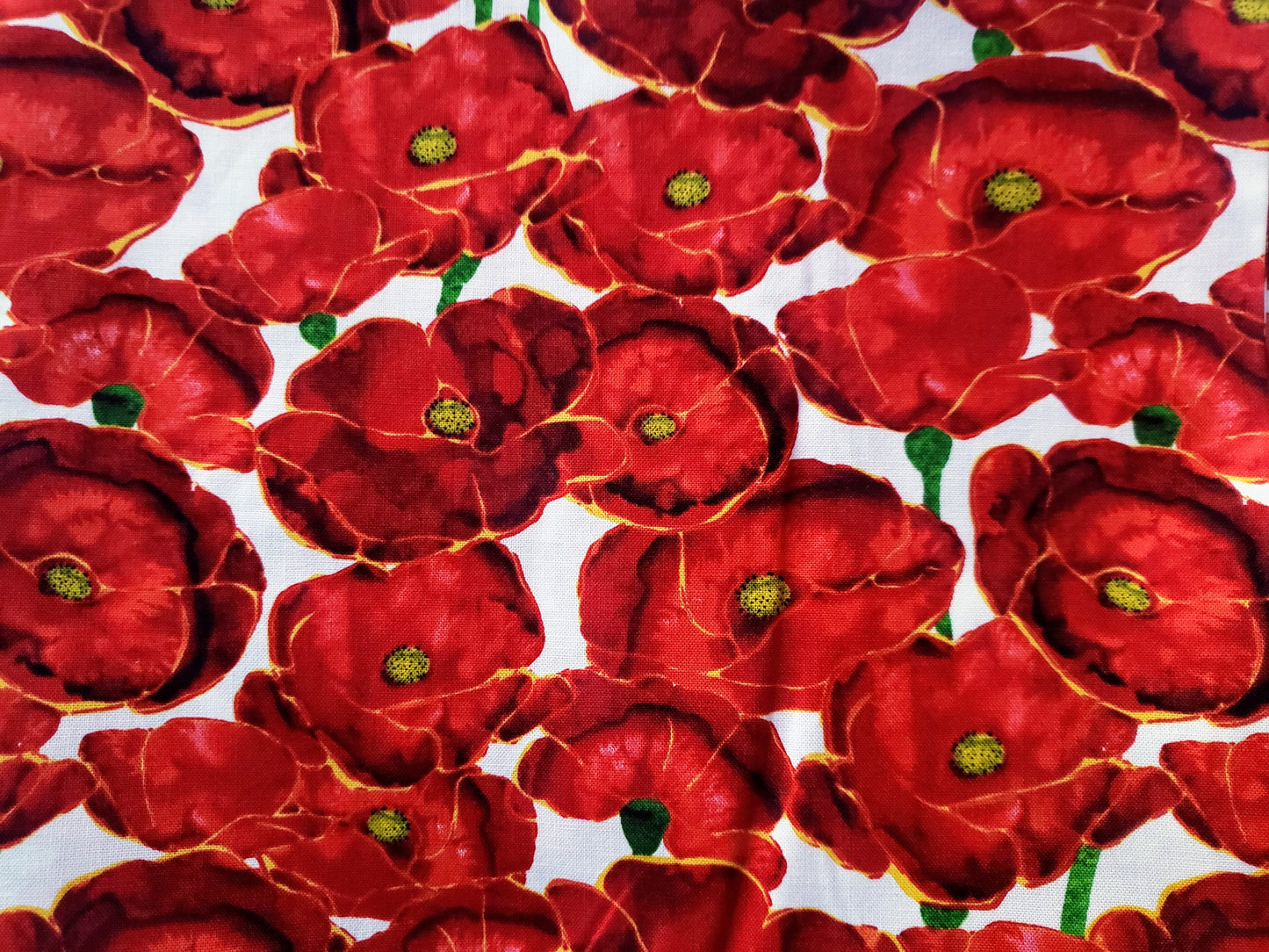 Clip on Dog Bandana With Buckle Pet Cat Bandanna Scarf Springtime Floral Red Poppies Print Handmade to Order