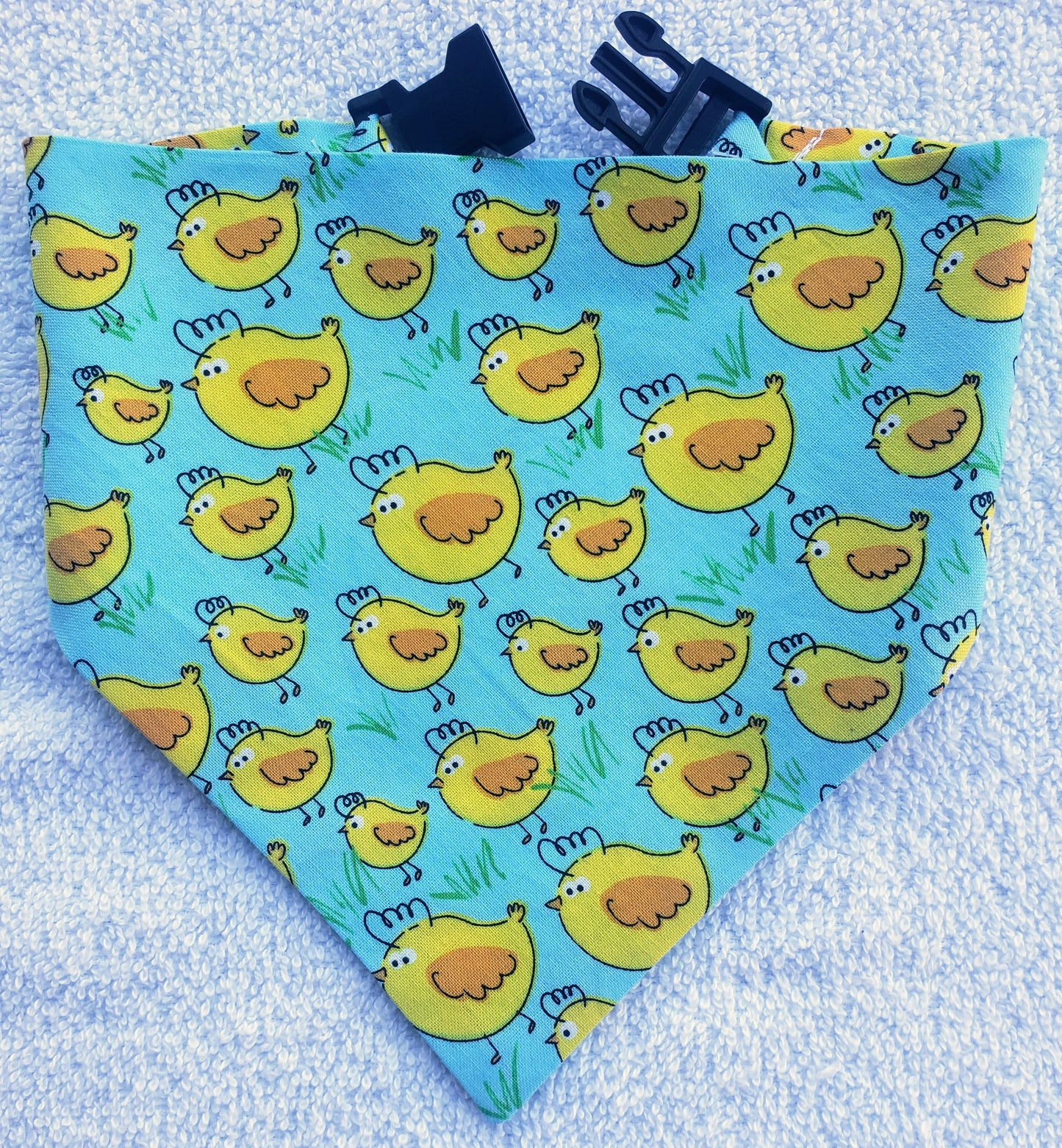 Easter Chicks Spring Chickens Clip on Dog Bandana With Buckle Pet Cat Bandanna Handmade to Order