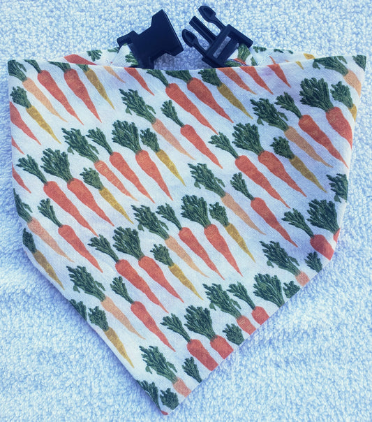 Carrots Easter Bunny Spring Clip on Dog Bandana With Buckle Pet Cat Bandanna Handmade to Order