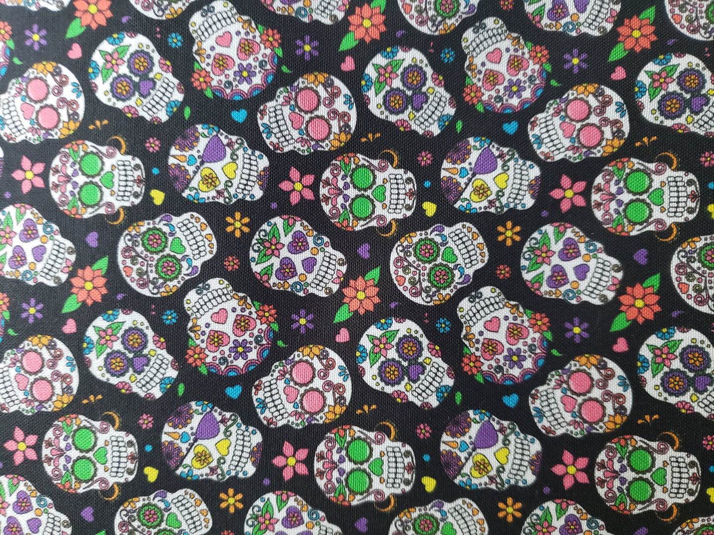 Sugar Skulls Dia de los Muertos Clip on Dog Bandana With Buckle Pet Cat Bandanna Handmade to Order
