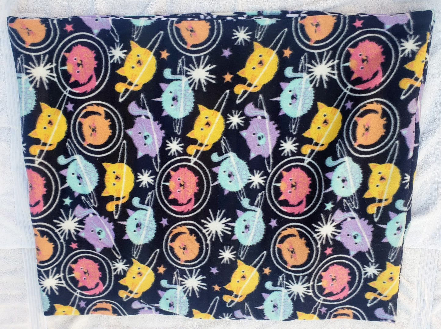 ASTRO CATS Astronaut Cats 34x27 inch Snuggle Sack, Sleeping Bag for Pets, Dogs, Cats, Fleece, Reversible, Washable