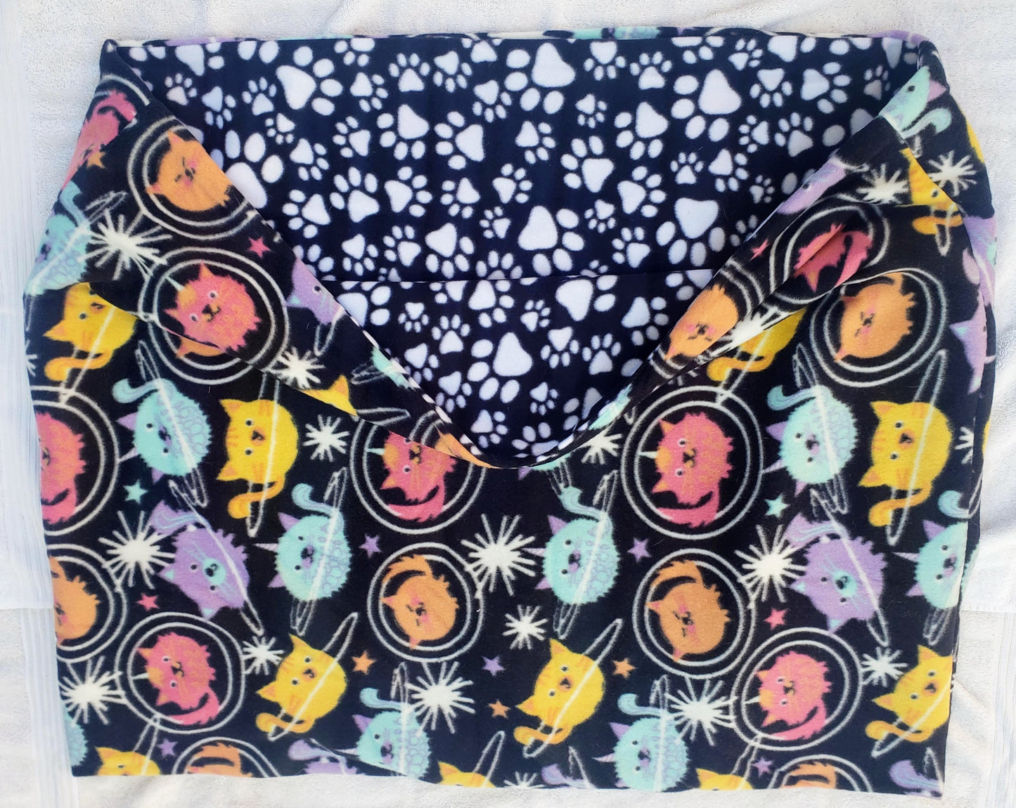 ASTRO CATS Astronaut Cats 34x27 inch Snuggle Sack, Sleeping Bag for Pets, Dogs, Cats, Fleece, Reversible, Washable