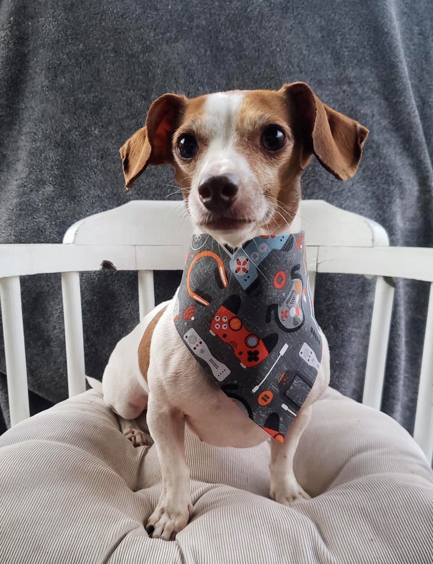 Clip on Dog Bandana With Buckle Pet Cat Bandanna Gamer Gaming Nerd Virtual RPG Handmade to Order