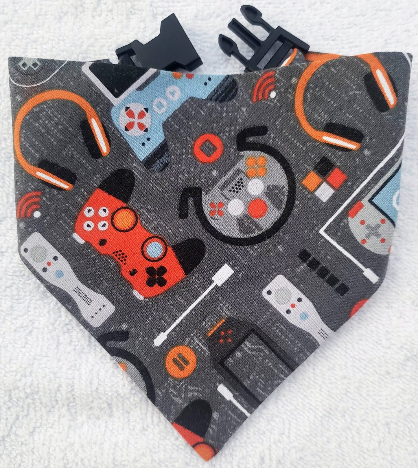 Clip on Dog Bandana With Buckle Pet Cat Bandanna Gamer Gaming Nerd Virtual RPG Handmade to Order