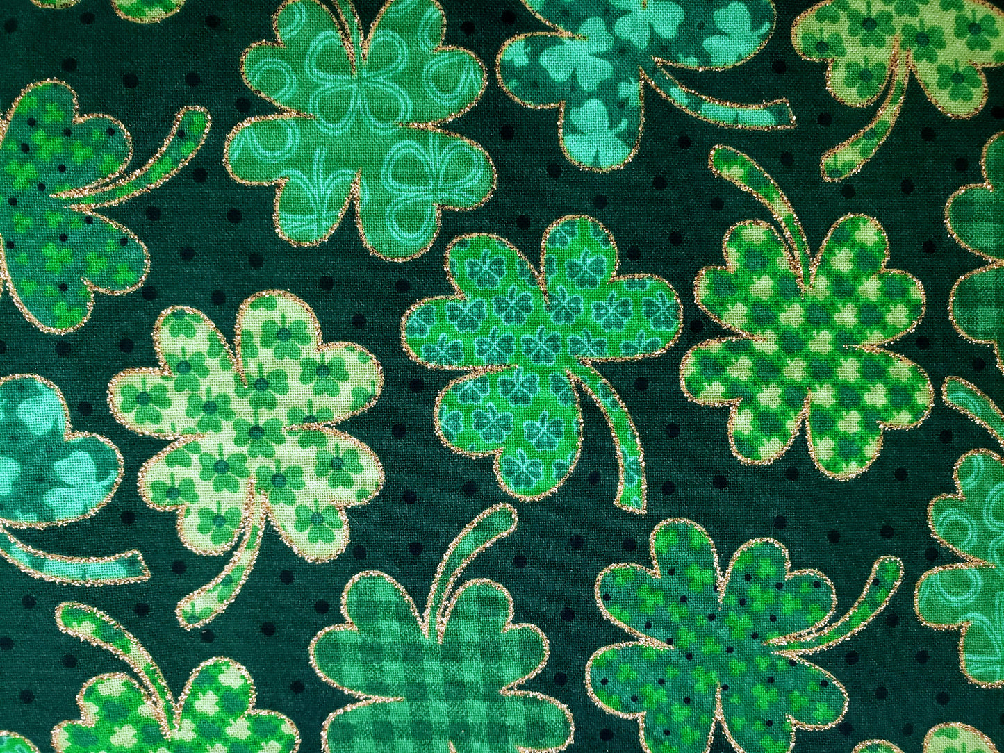 Lucky Shamrocks St. Patrick's Day Gold Bling Clip on Dog Bandana With Buckle Pet Cat Bandanna Handmade to Order
