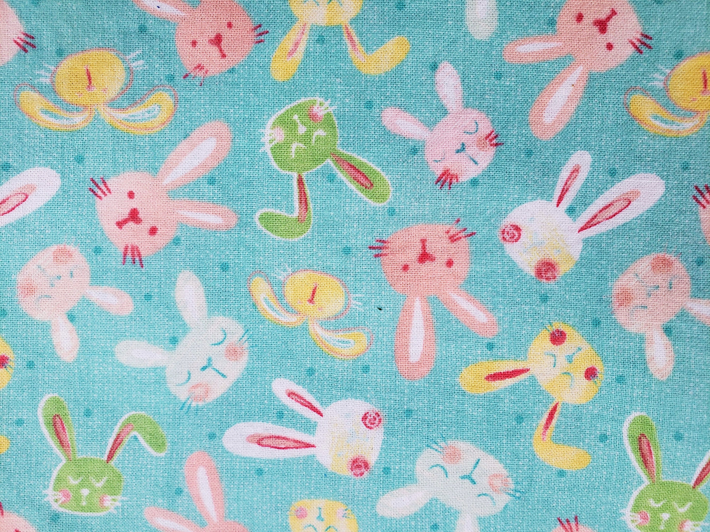 Clip on Dog Bandana With Buckle Pet Cat Bandanna Scarf Easter Bunnies Rabbits Faces Pastels Spring Handmade to Order