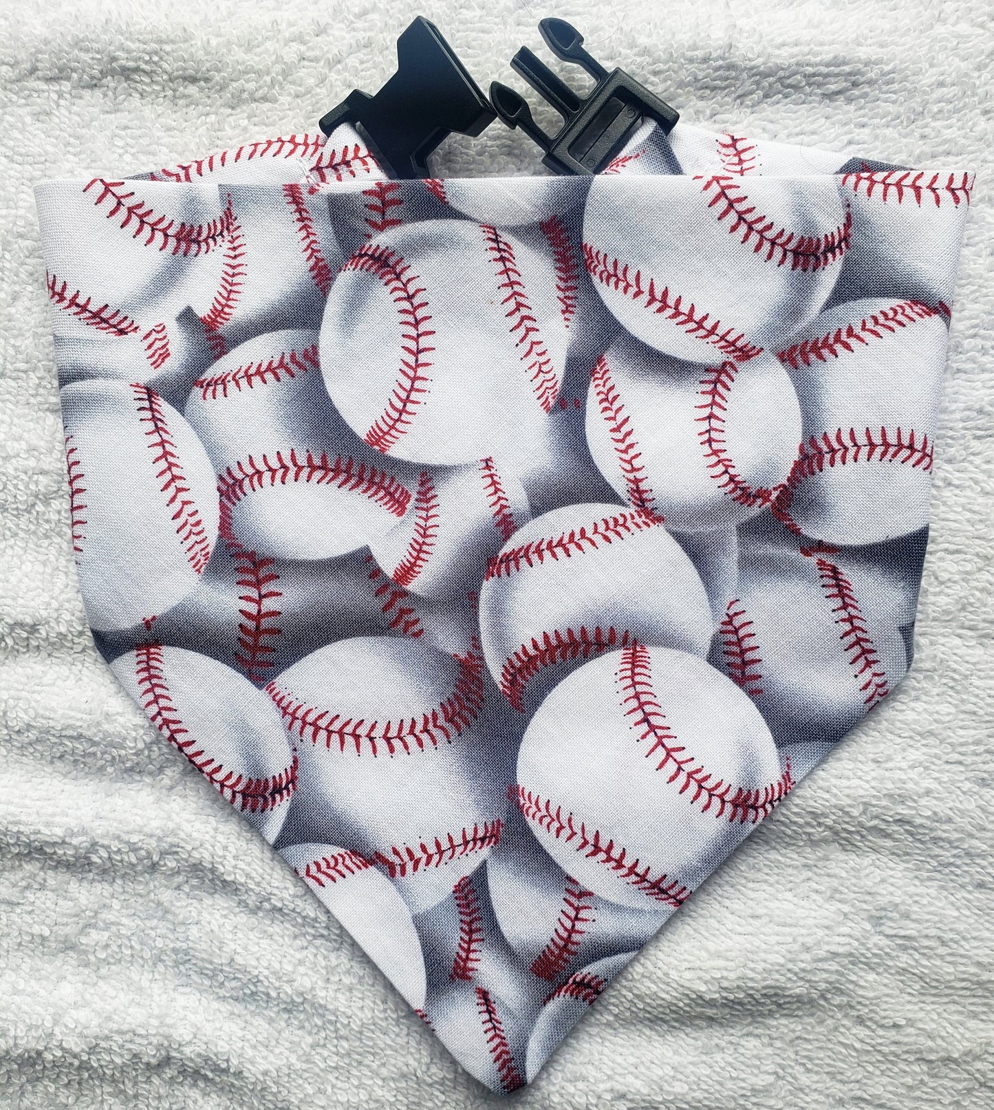 Clip on Dog Bandana With Buckle Pet Cat Bandanna Baseball Baseballs Summer Sports MLB MiLB tball Little League Handmade to Order