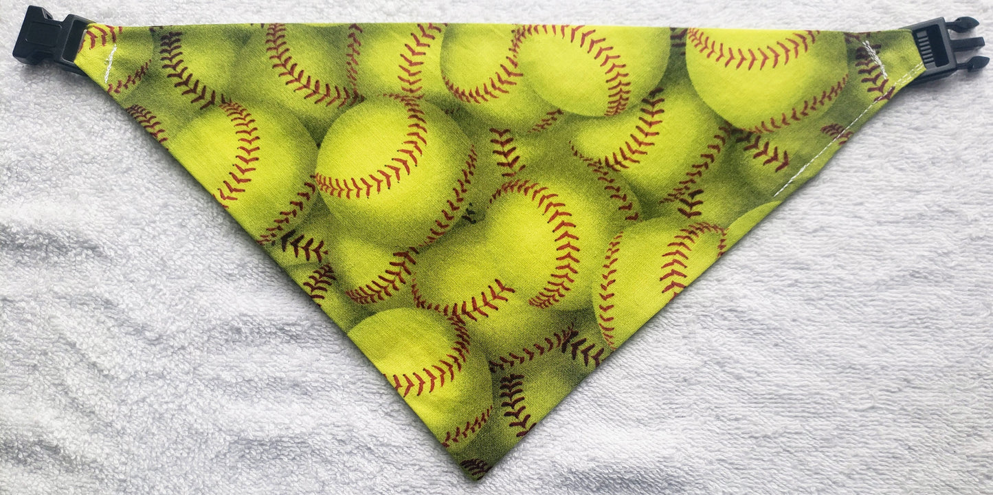 Clip on Dog Bandana With Buckle Pet Cat Bandanna Softballs Handmade to Order