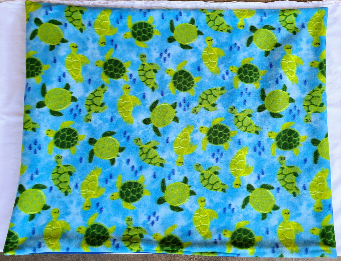 Blue Sea Turtles 27x34 inch Snuggle Sack, Sleeping Bag for Pets, Dogs, Cats, Fleece, Reversible, Washable