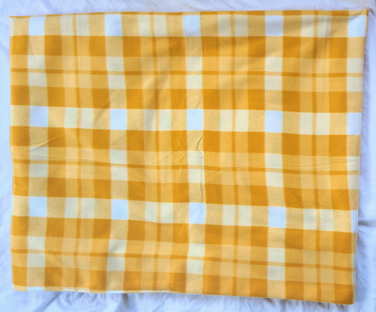 Yellow Plaid and Sunflowers 35x27 inch Fleece Snuggle Sack