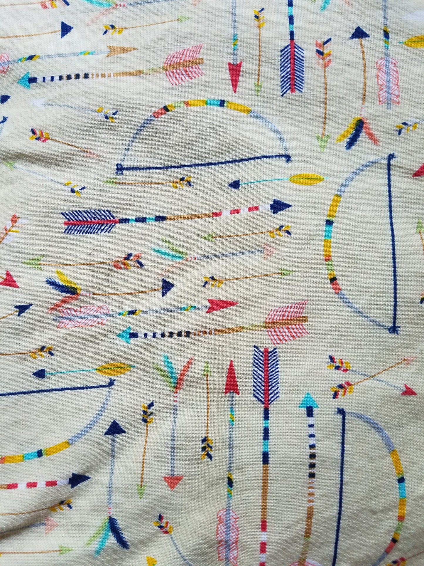 Clip on Dog Bandana With Buckle Pet Cat Bandanna Scarf Cream Tribal Bows & Arrows Handmade to Order