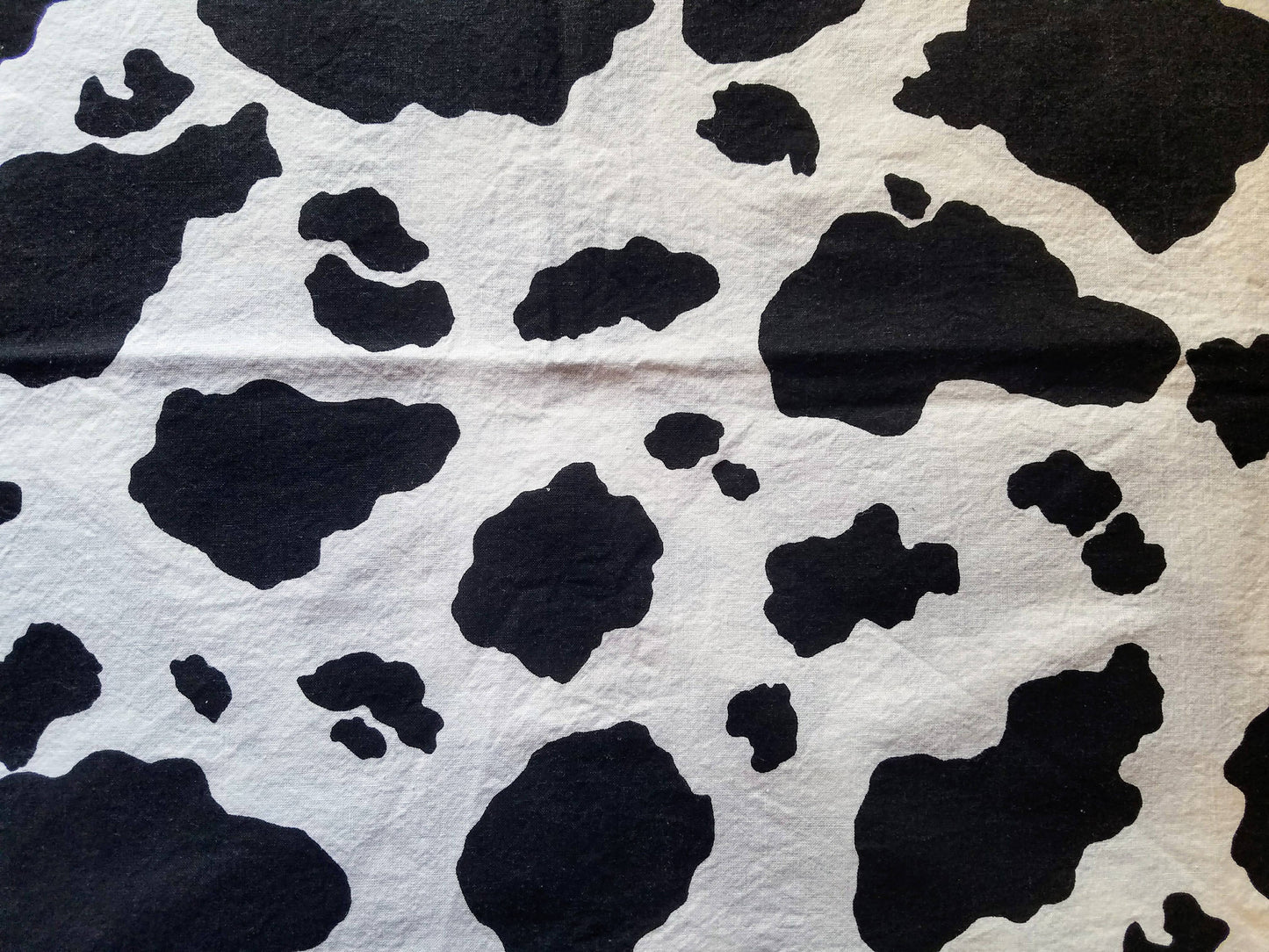 Clip on Dog Bandana With Buckle Pet Cat Bandanna Scarf Black & White Cow Hide Handmade to Order