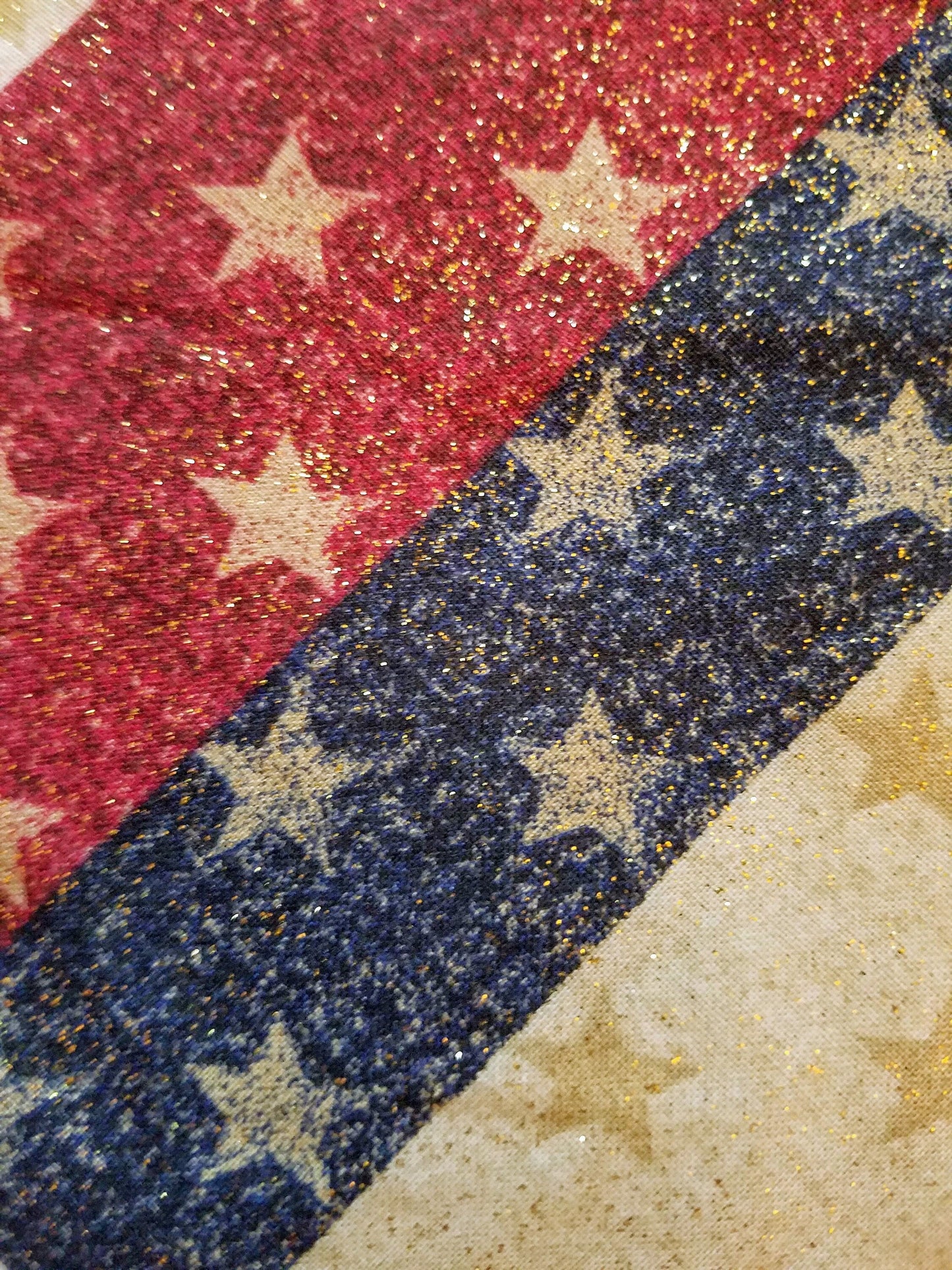 Clip on Dog Bandana With Buckle Dog Bandanna Scarf Red White Blue Patriotic Americana Handmade Gold Glitter Bling Handmade to Order