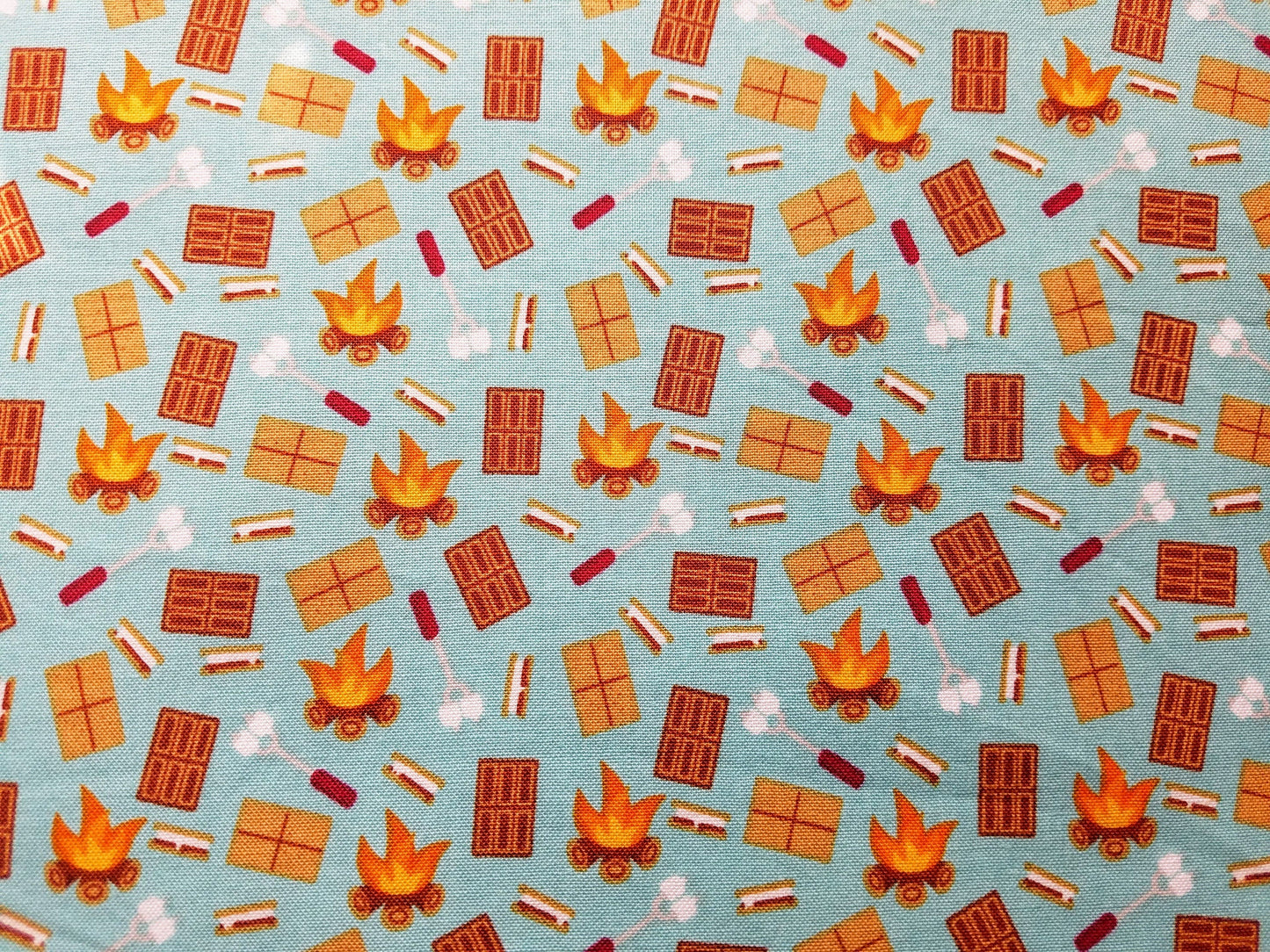 Clip on Dog Bandana With Buckle Pet Cat Bandanna Scarf Smores Blue Camping Handmade to Order