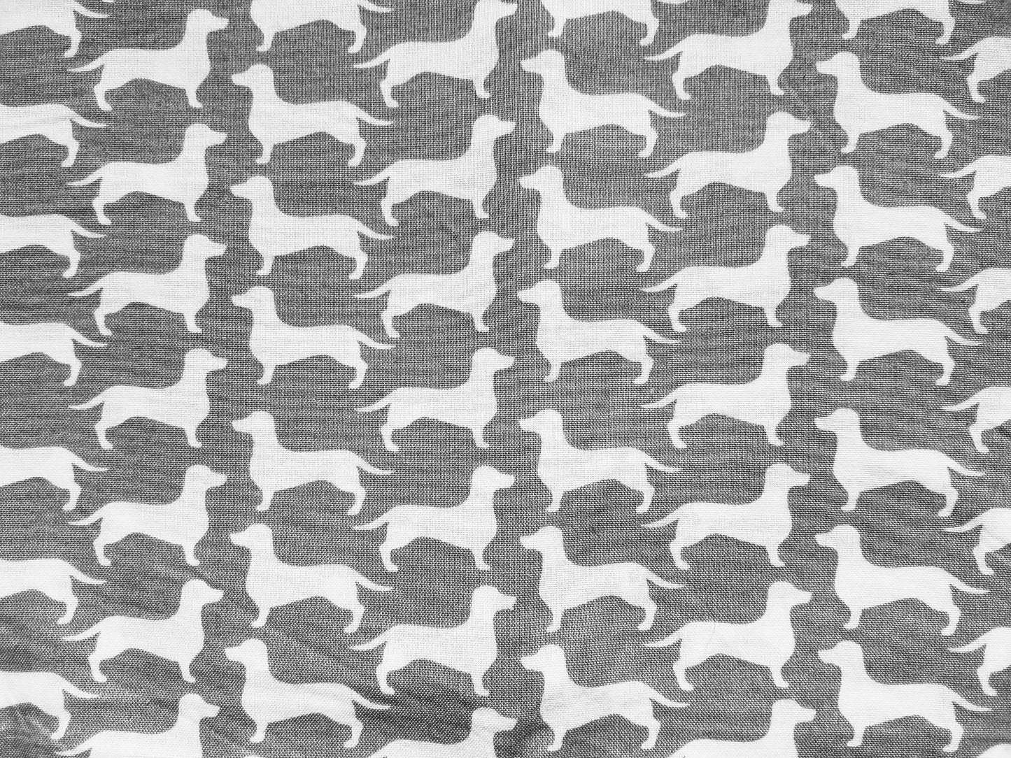 Clip on Dog Bandana With Buckle Pet Cat Bandanna Scarf Classic Dachshunds in Gray Doxie Handmade to Order