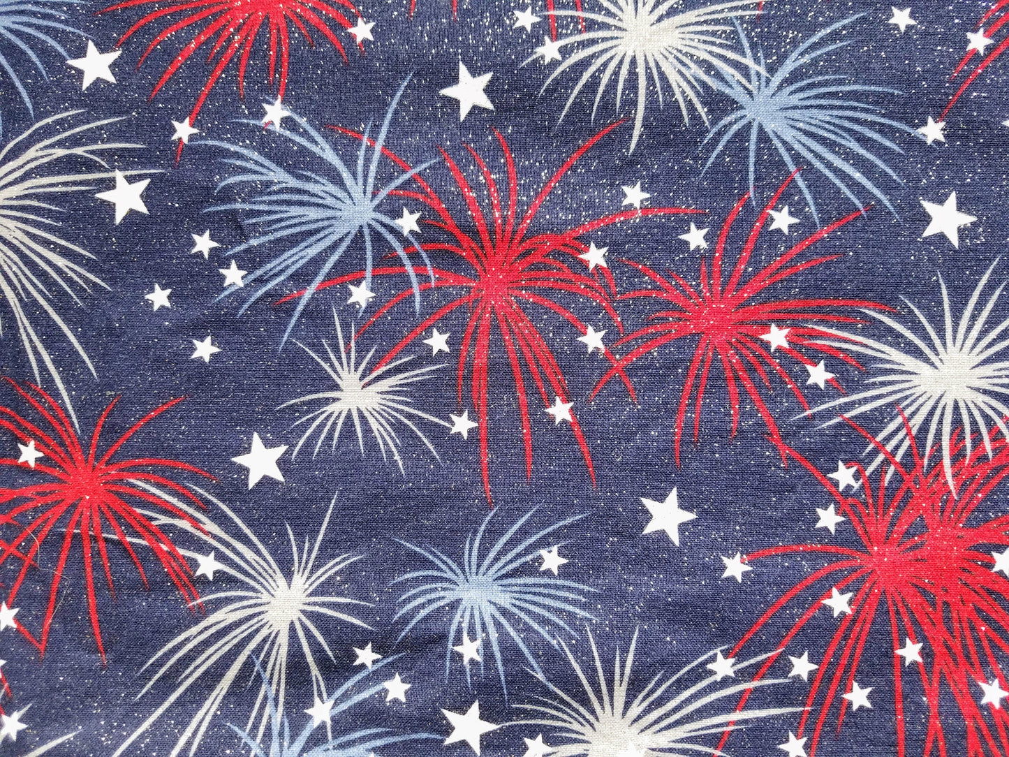 Clip on Dog Bandana With Buckle Pet Cat Bandanna Scarf Red White & Blue Fireworks Sparkle Patriotic America Handmade to Order