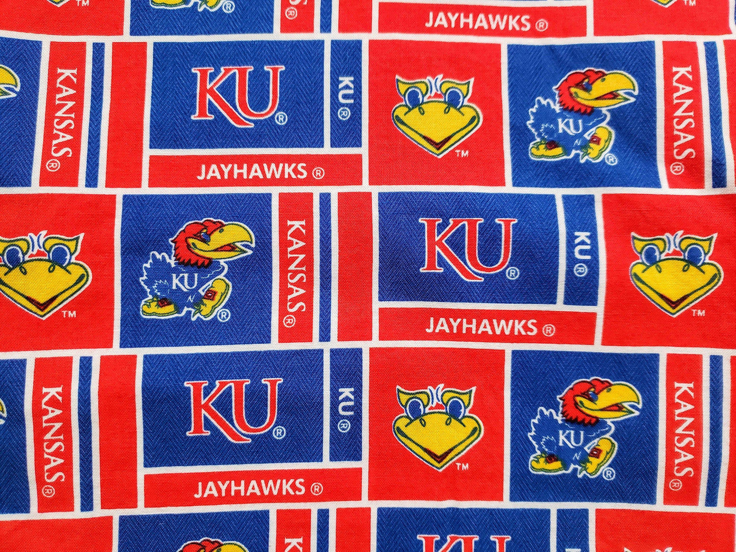 University of Kansas Jayhawks Red & Blue Clip on Dog Bandana With Buckle Pet Cat Bandanna Scarf ncaa Handmade to Order