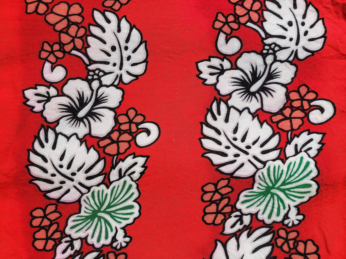 Clip on Dog Bandana With Buckle Pet Cat Bandanna Scarf Classic Red Hawaiian Floral Shirt Hibiscus Print RAYON Handmade to Order