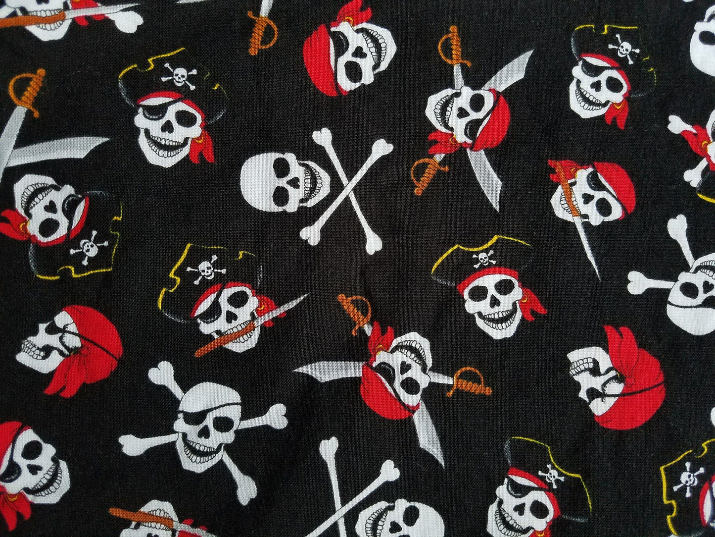 Clip on Dog Bandana With Buckle Pet Cat Bandanna Scarf Black Pirates Skulls and Crossbones Summer Handmade to Order