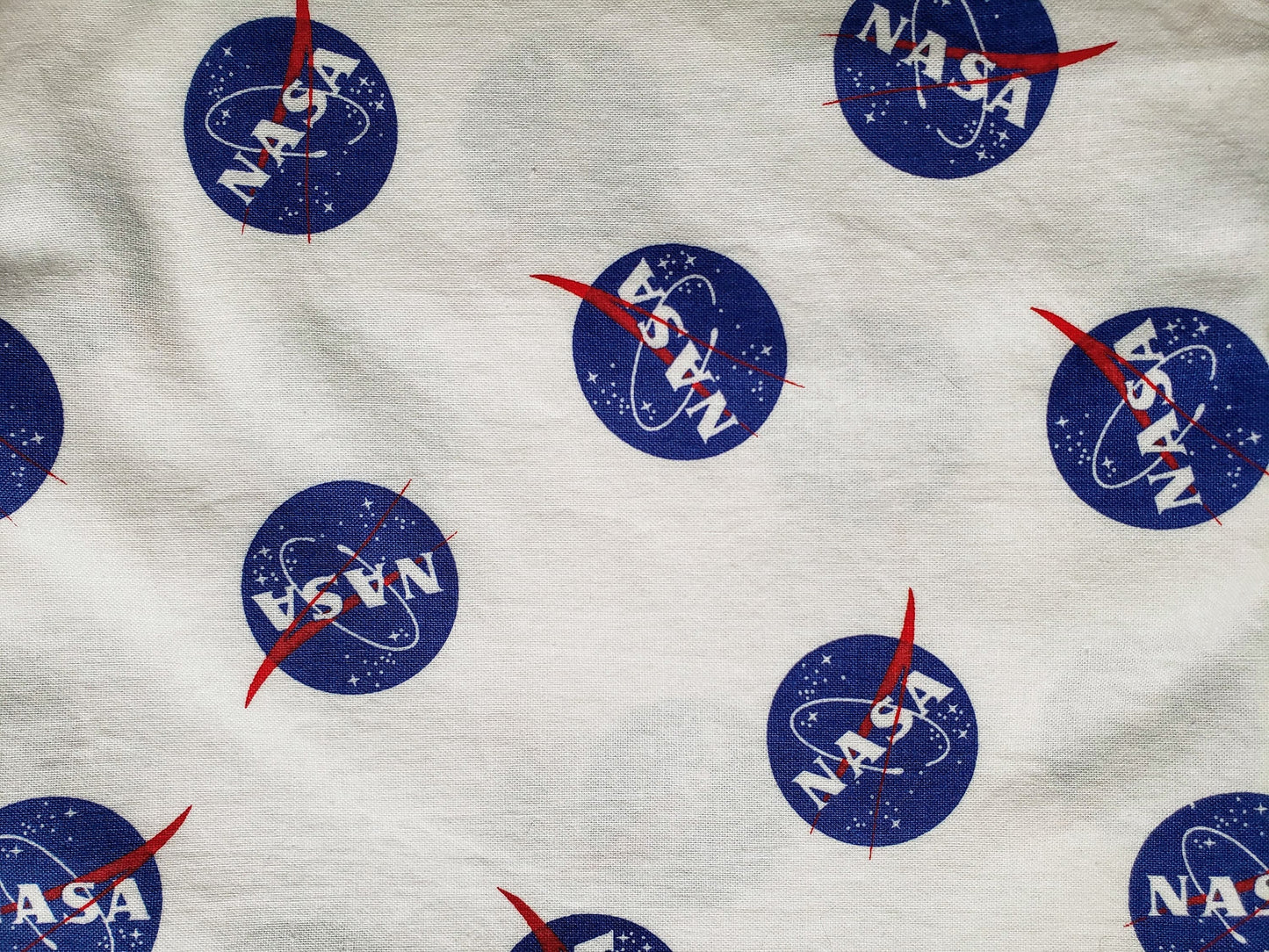 Clip on Dog Bandana With Buckle Pet Cat Bandanna Scarf Blue NASA Logo Space Astronauts Stars Planets Print Handmade to Order