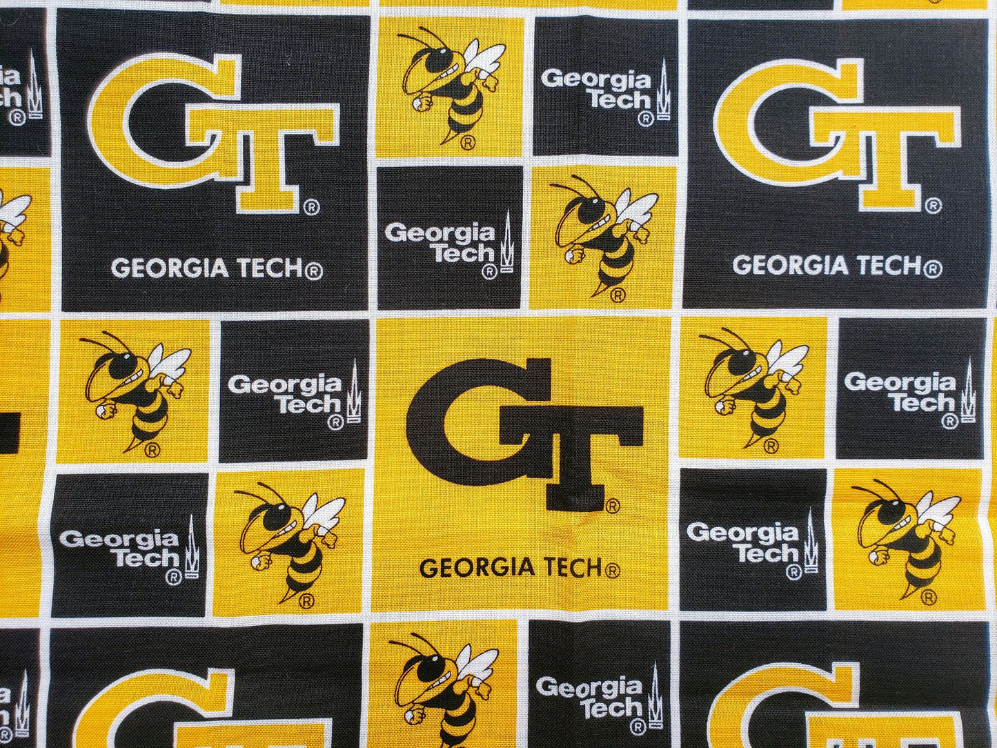 Clip on Dog Bandana With Buckle Pet Cat Bandanna Scarf Georgia Tech Yellow Jackets Buzz ncaa git Handmade to Order