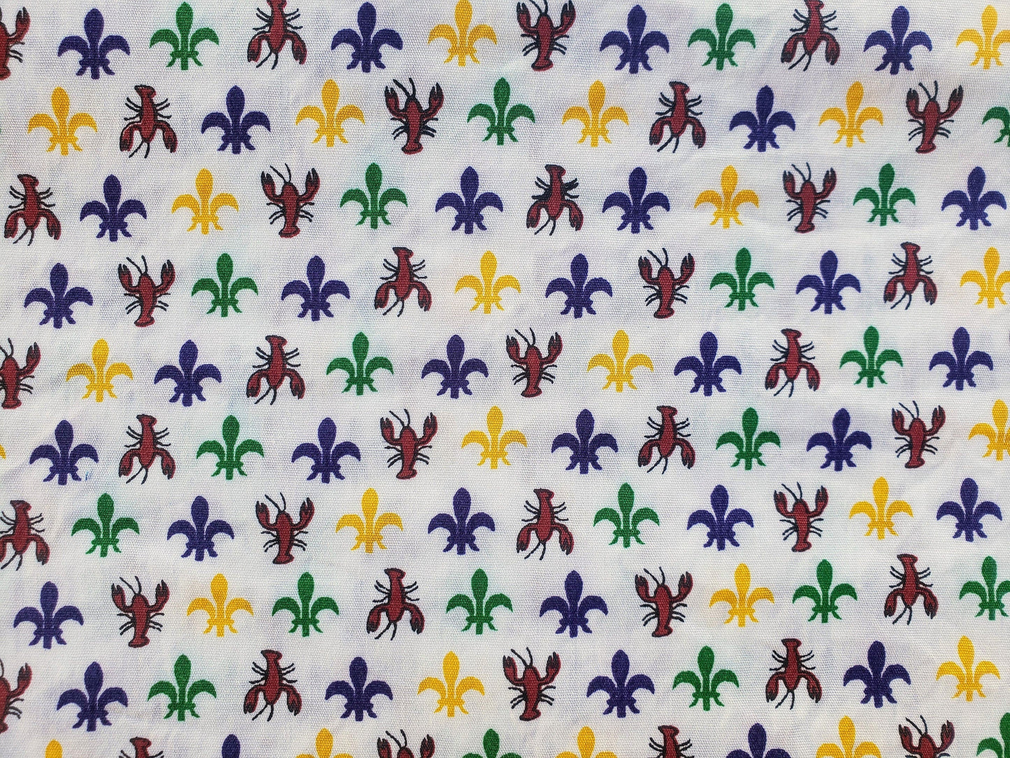 Crawfish & Fleur de lis NOLA New Orleans Mardi Gras Inspired Clip on Dog Bandana With Buckle Pet Cat Bandanna Handmade to Order