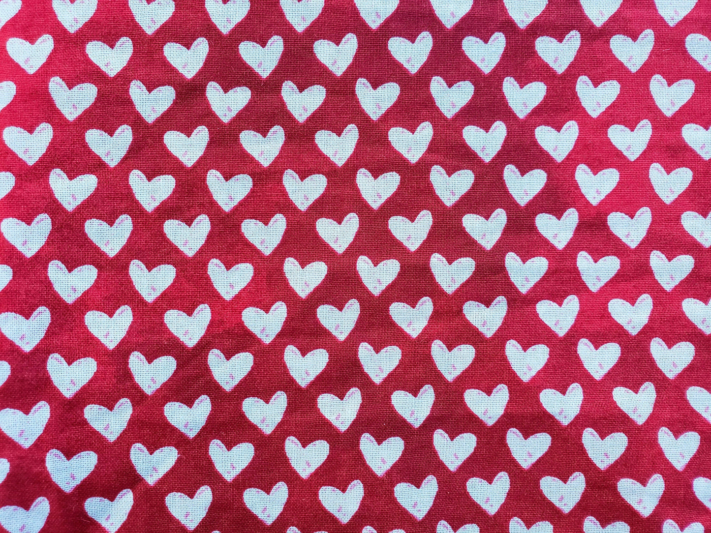 White Hearts on Red Valentines Day Sweetheart Love Clip on Dog Bandana With Buckle Pet Cat Bandanna Handmade to Order