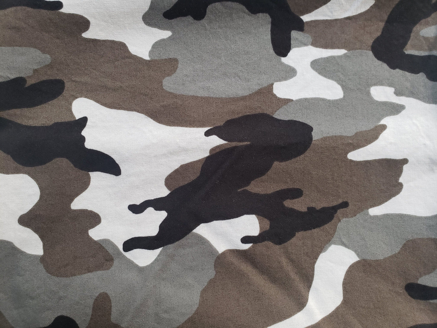 Clip on Dog Bandana With Buckle Pet Cat Bandanna Scarf Gray Arctic Camo Print Handmade to Order