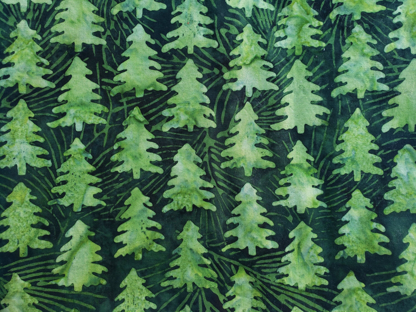 Clip on Dog Bandana With Buckle Pet Cat Bandanna Scarf Batik Green Pine Trees Print Handmade to Order