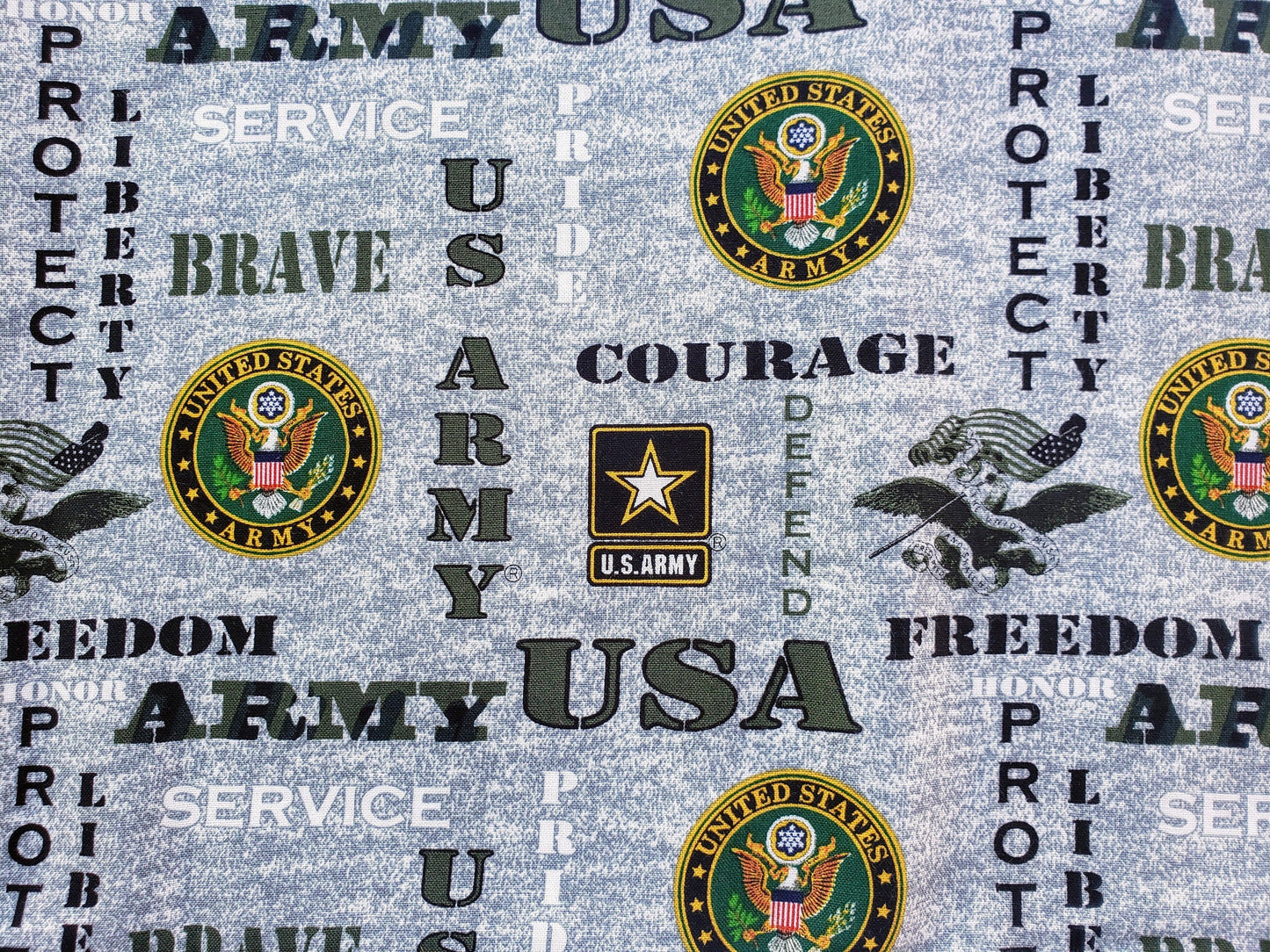 Clip on Dog Bandana With Buckle Dog Bandanna Scarf US ARMY Hero Militarhy Inspired Heather Gray Patriotic Print Handmade to Order