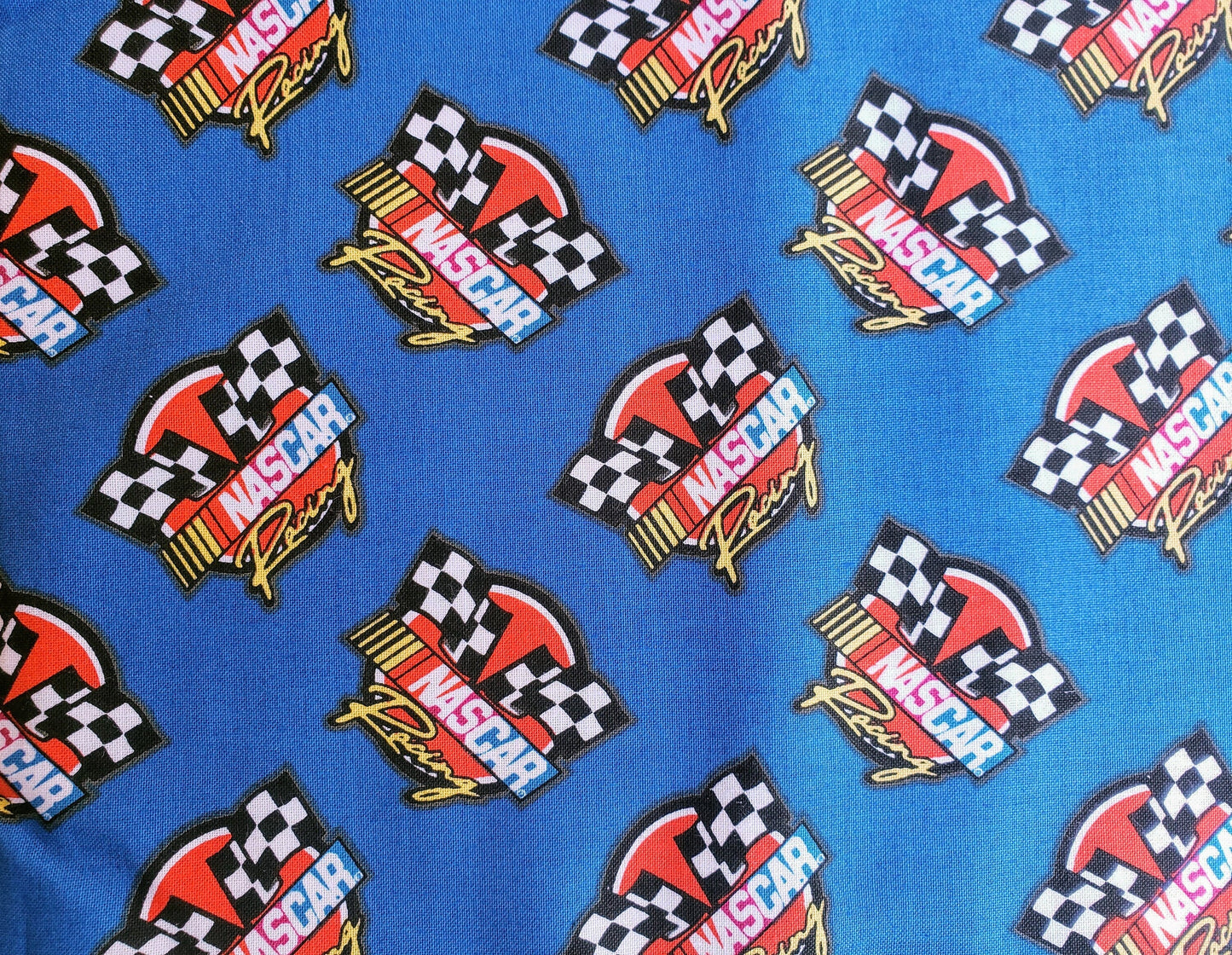 Clip on Dog Bandana With Buckle Pet Cat Bandanna Scarf Blue NASCAR Racing Flags Print Handmade to Order