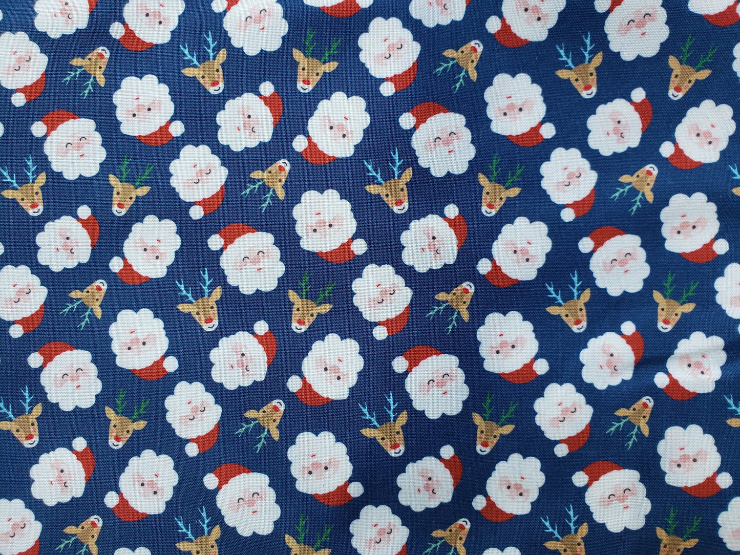 Clip on Dog Bandana With Buckle Pet Cat Bandanna Scarf Blue Santa Claus Face Reindeer Christmas Winter Holiday Handmade to Order