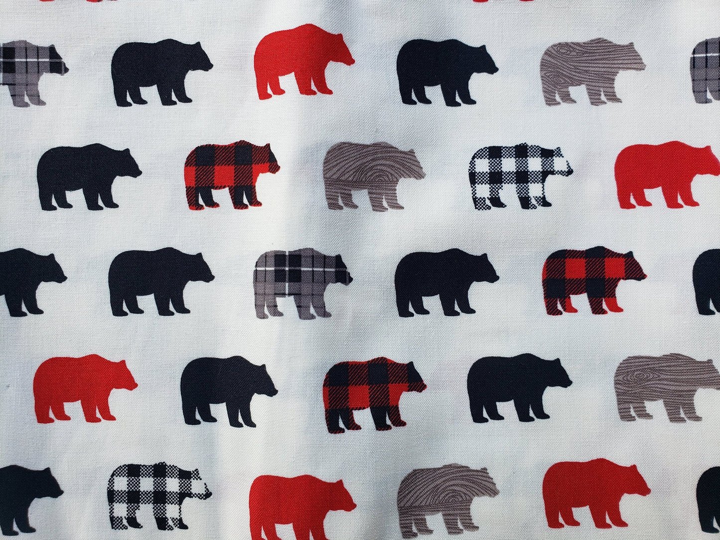 Bears Buffalo Plaid Check Holiday Clip on Dog Bandana With Buckle Pet Cat Bandanna Handmade to Order