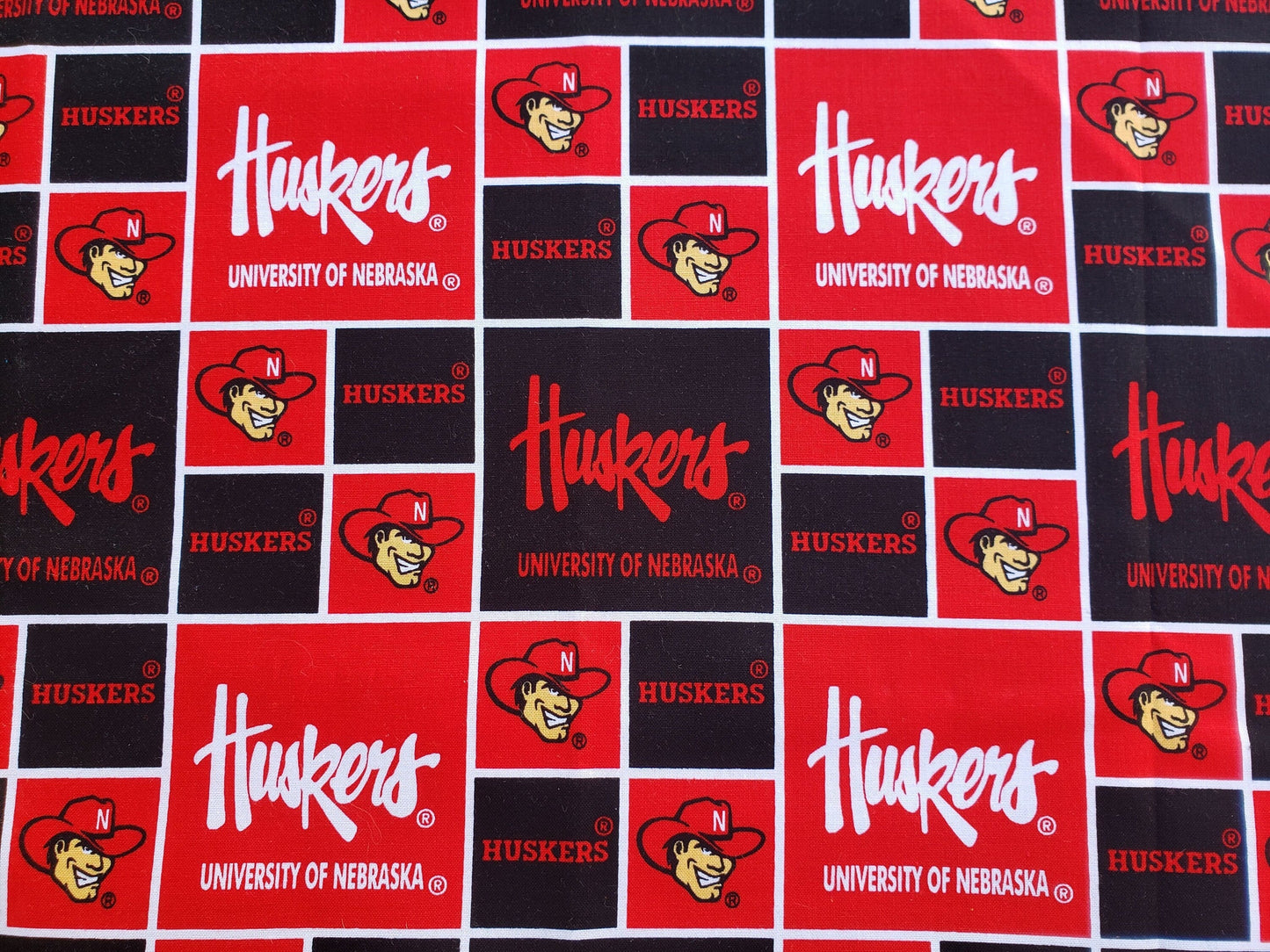Clip on Dog Bandana With Buckle Pet Cat Bandanna Scarf University of Nebraska Huskers ncaa un Handmade to Order