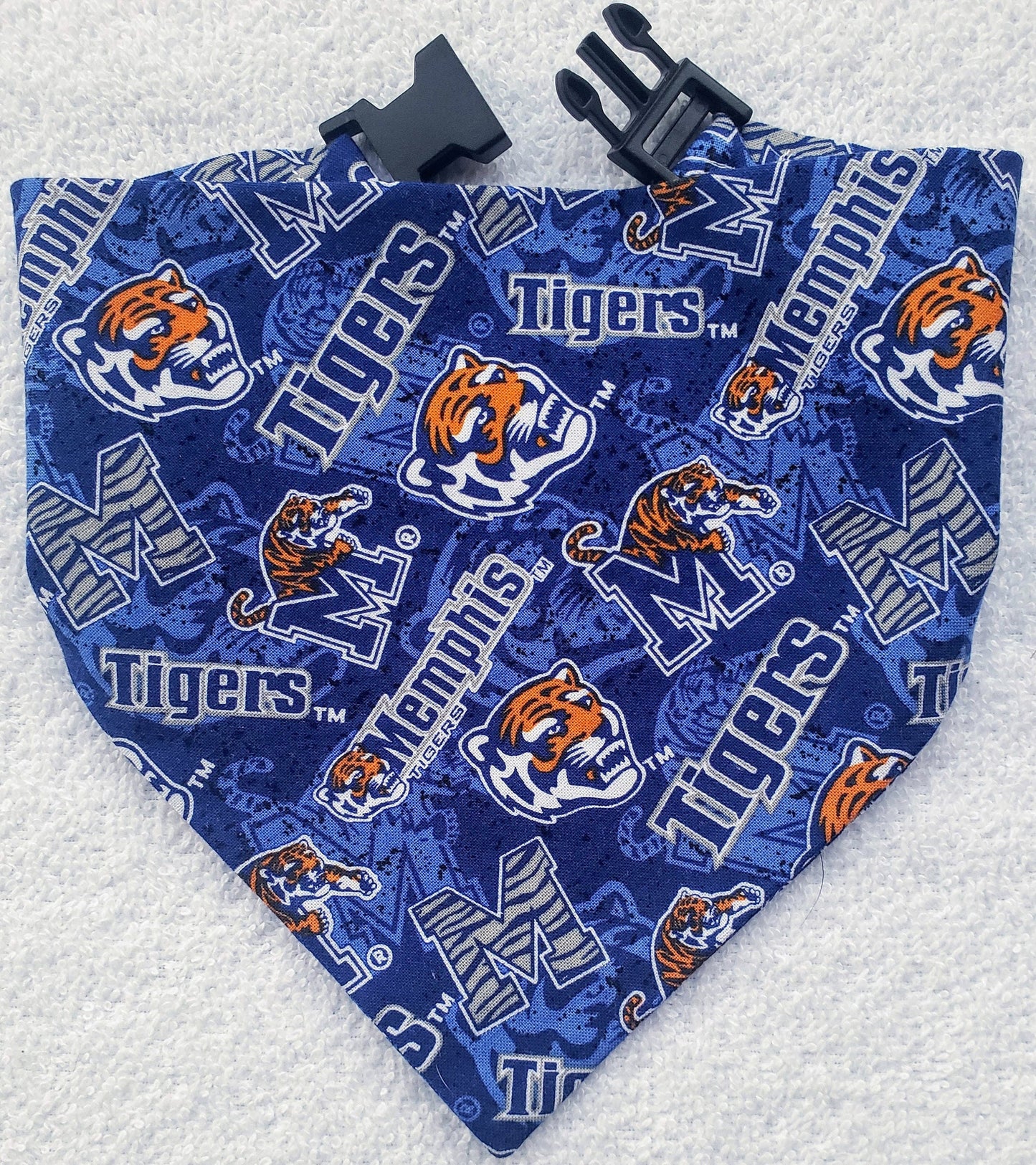 Clip on Dog Bandana With Buckle Pet Cat Bandanna Scarf University of Memphis Tigers ncaa um Handmade to Order