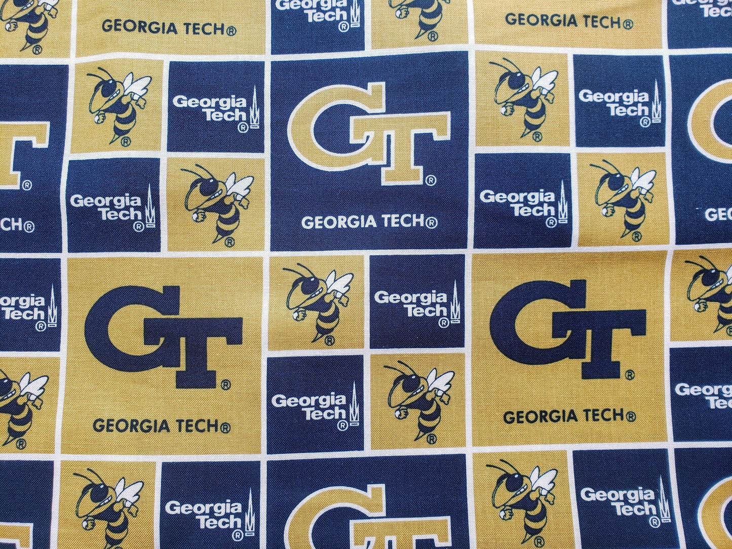 Clip on Dog Bandana With Buckle Pet Cat Bandanna Scarf Georgia Tech Yellow Jackets ncaa gtu Handmade to Order