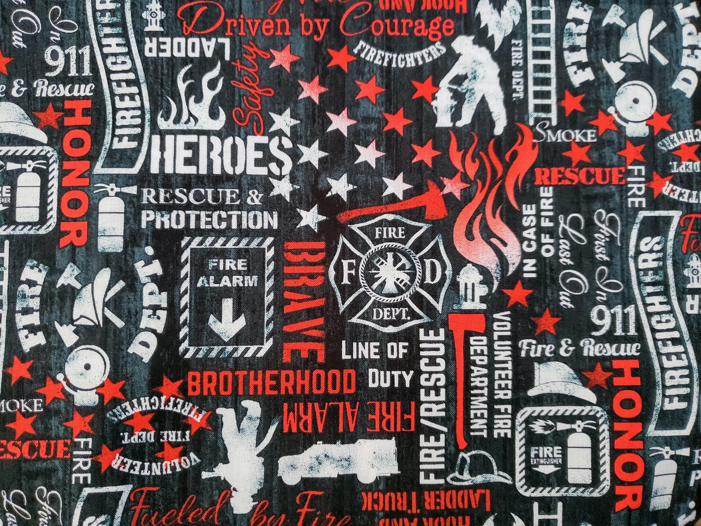Clip on Dog Bandana With Buckle Pet Cat Bandanna Scarf FIREFIGHTER RESCUE HERO First Responder Print Handmade to Order