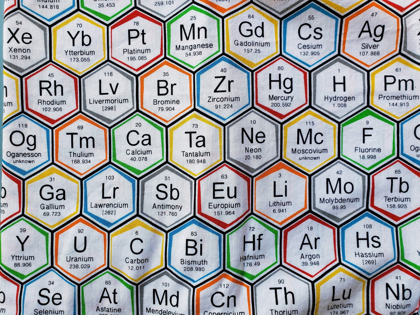 Clip on Dog Bandana With Buckle Pet Cat Bandanna Scarf Periodic Table of Elements STEM Hexagon Nerd Science Bandana Handmade to Order