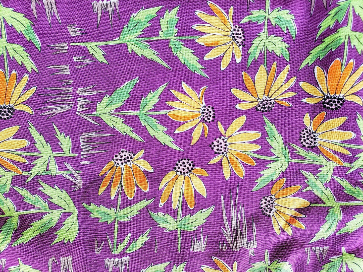 Clip on Dog Bandana With Buckle Pet Cat Bandanna Scarf Purple Orange Floral Flower Coneflower Wildflower Handmade to Order