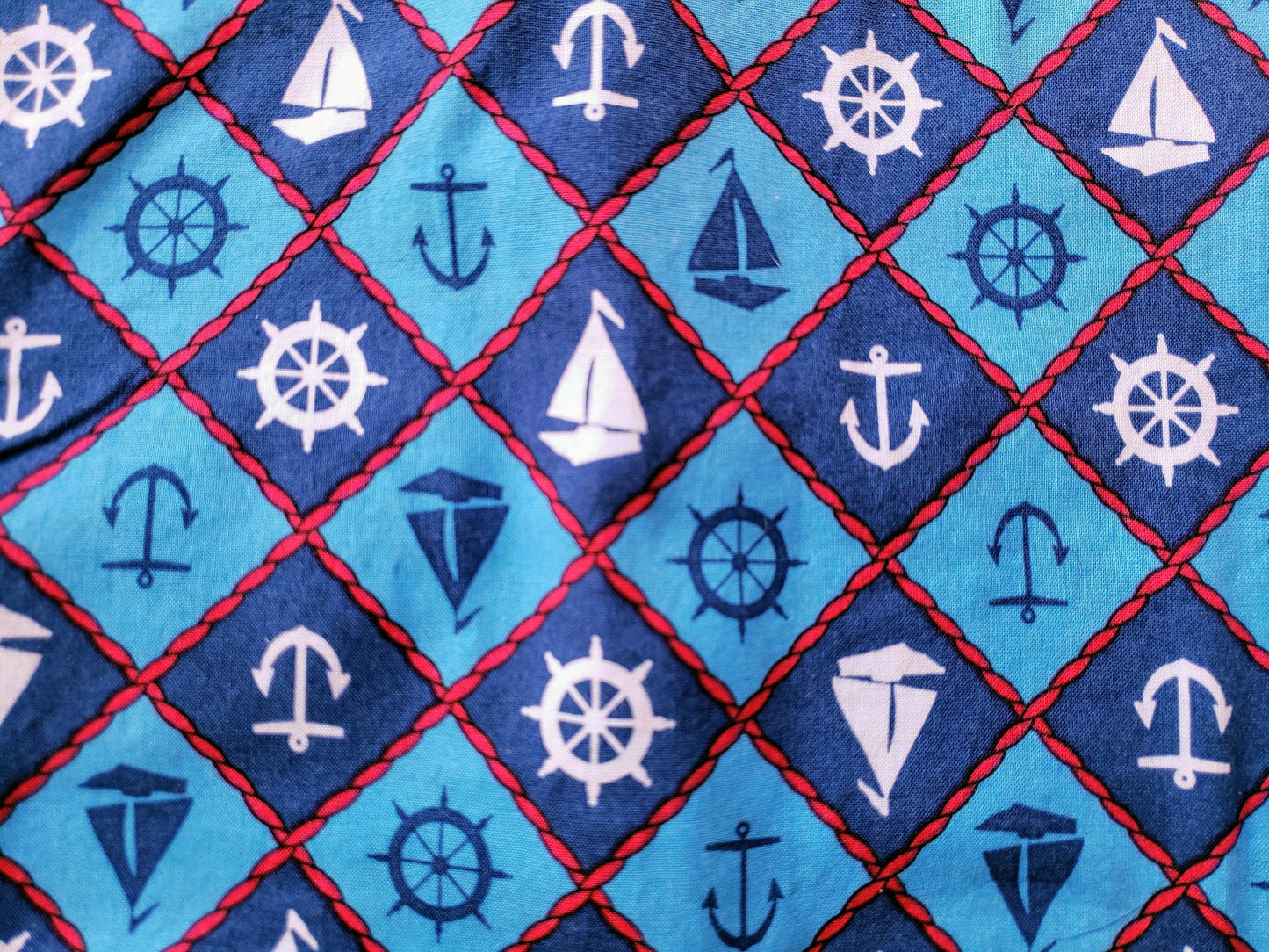Clip on Dog Bandana With Buckle Pet Cat Bandanna Scarf Sea Sailing Sailboat Ocean Anchors Beach Handmade to Order