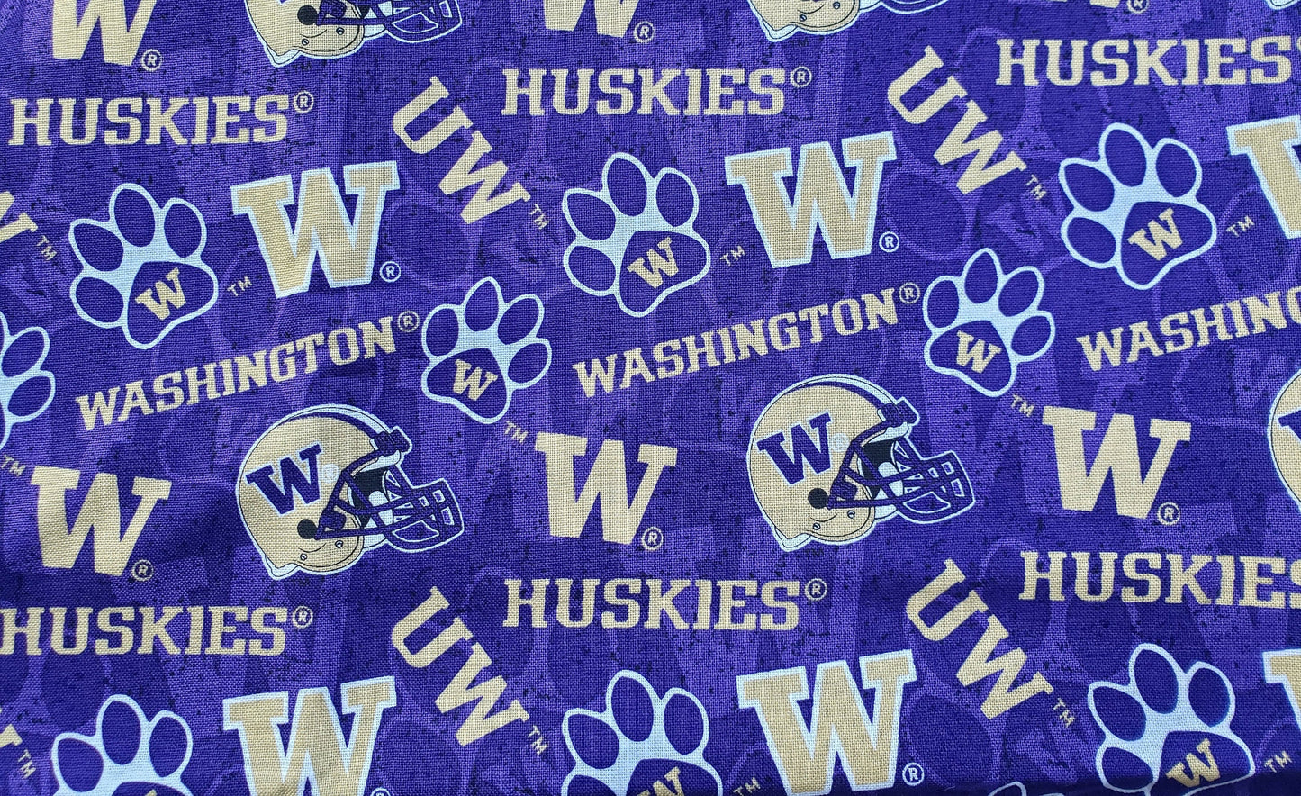 Clip on Dog Bandana With Buckle Pet Cat Bandanna Scarf University of WASHINGTON HUSKIES ncaa uw Handmade to Order