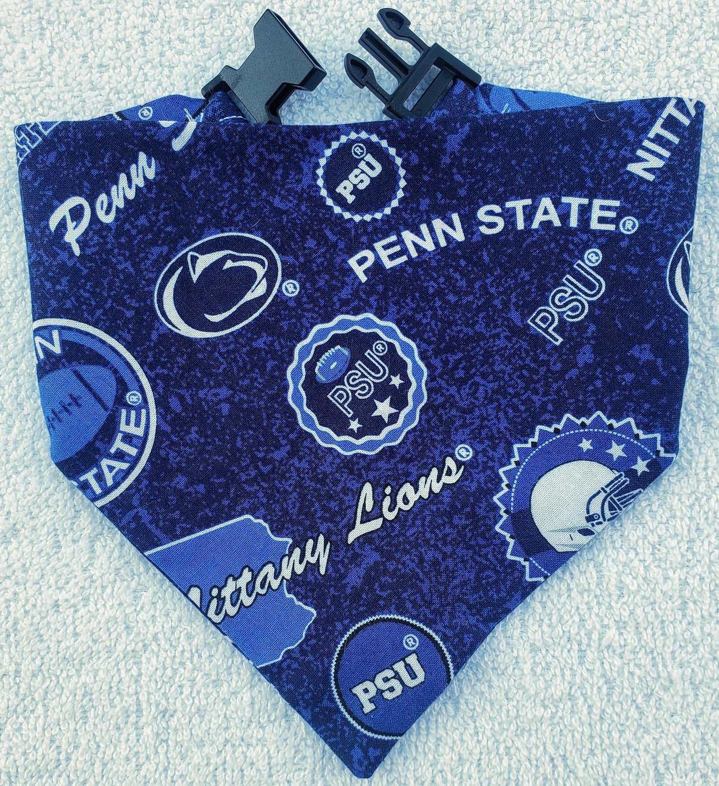Clip on Dog Bandana With Buckle Pet Cat Bandanna Scarf PENN STATE University Nittany LIONS ncaa psu Handmade to Order
