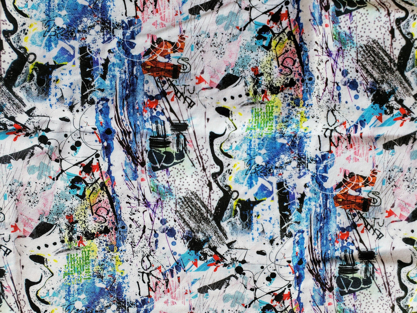 Clip on Dog Bandana With Buckle Pet Cat Bandanna Scarf Graffiti Paint Splatters Artistic Abstract Art Funky Handmade to Order