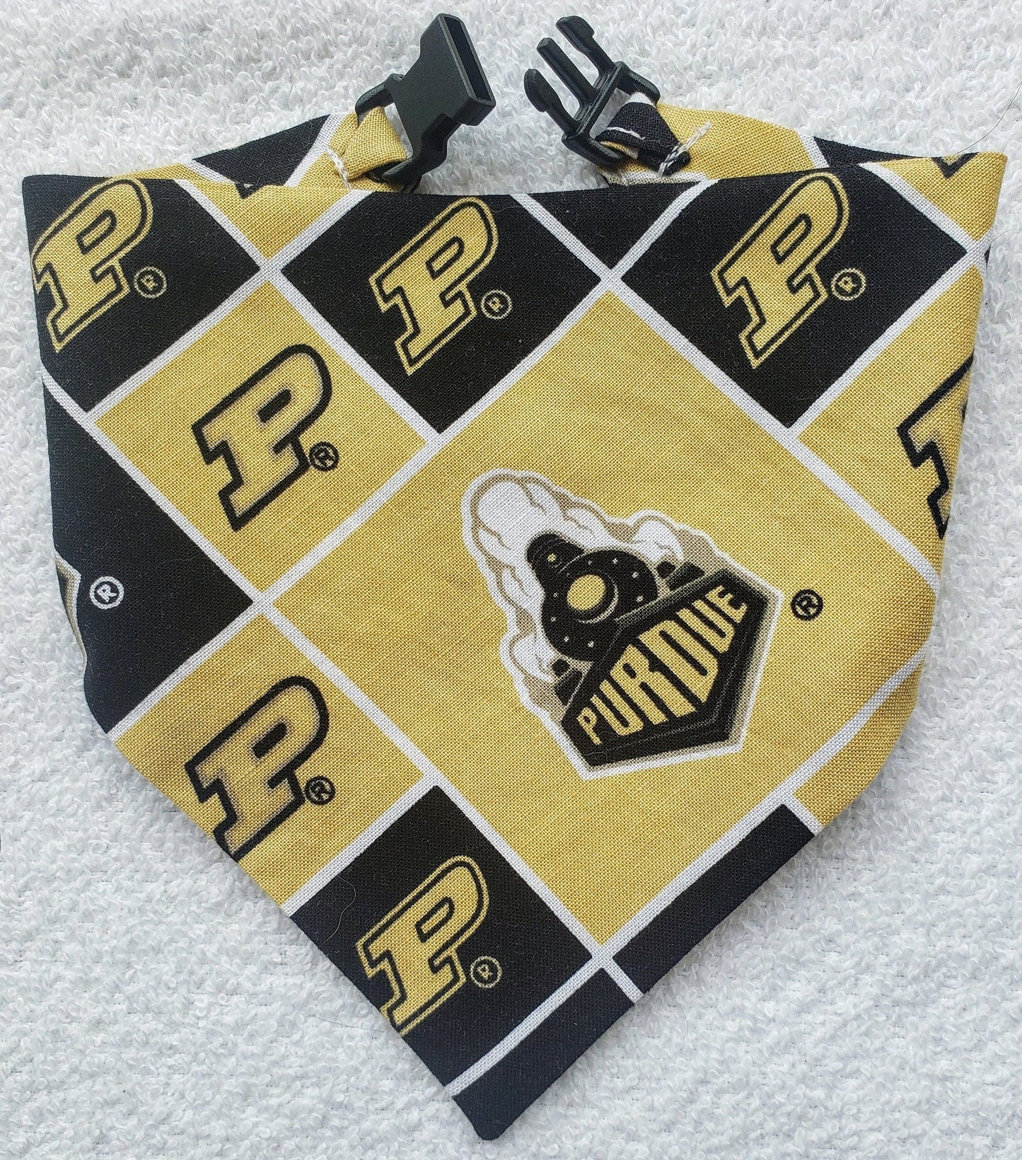 Clip on Dog Bandana With Buckle Dog Bandanna Scarf PURDUE UNIVERSITY BOILERMAKERS ncaa pu Handmade to Order