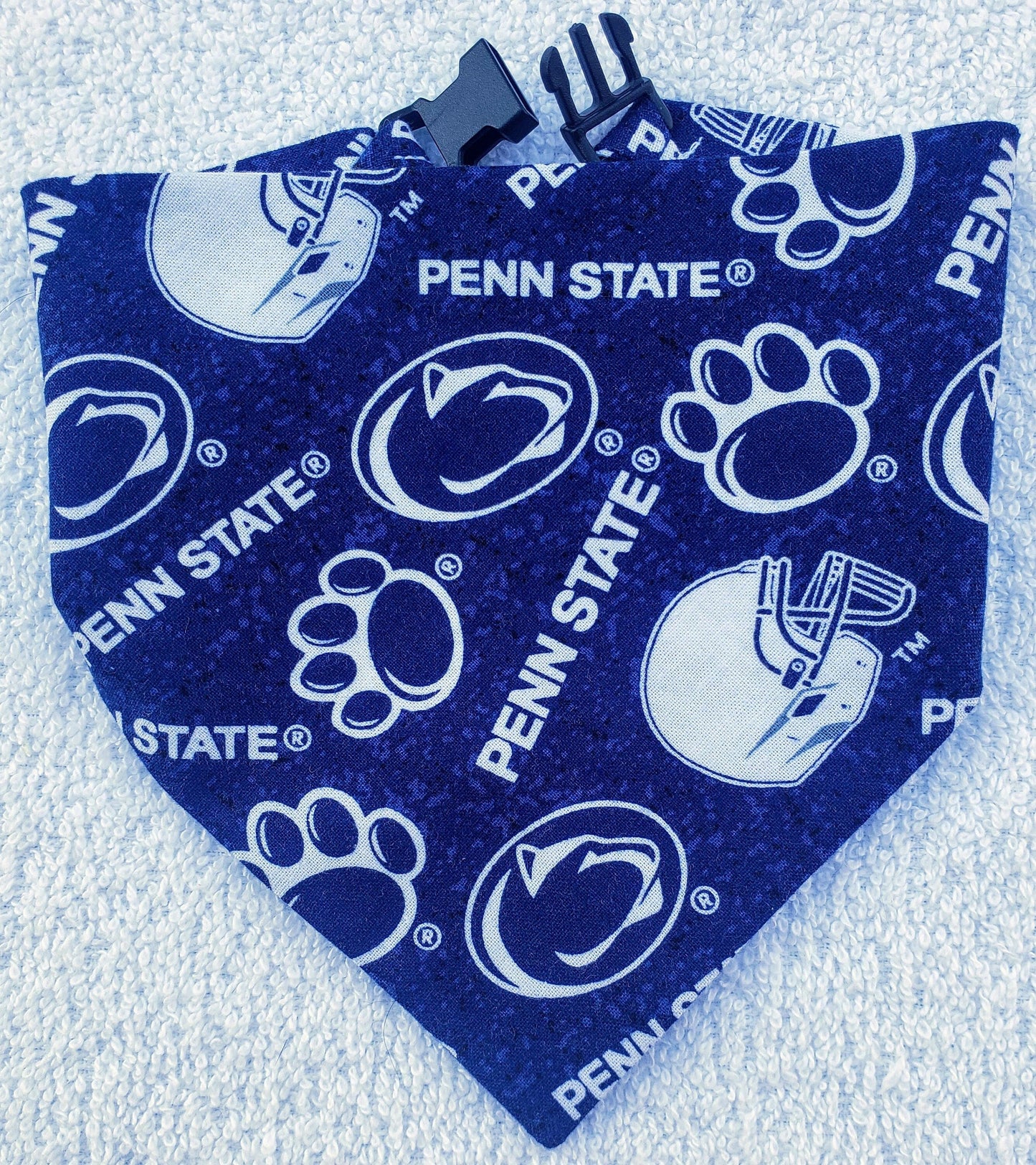 Clip on Dog Bandana With Buckle Pet Cat Bandanna Scarf University of PENN STATE Nittany LIONS ncaa psu Handmade to Order