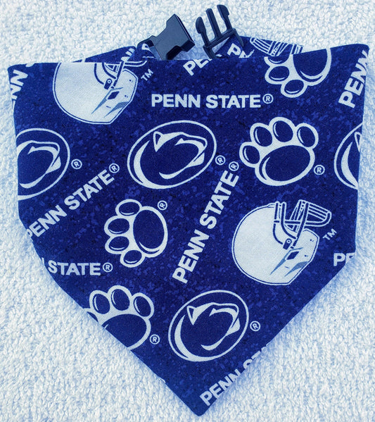 PENN STATE University PSU Nittany LIONS toss Clip on Dog Bandana With Buckle Pet Cat Bandanna Scarf ncaa Handmade to Order
